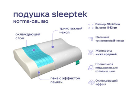 Одеяло Димакс Верблюд всесезонное + подушка Sleeptek Norma-GEL BIG 1473